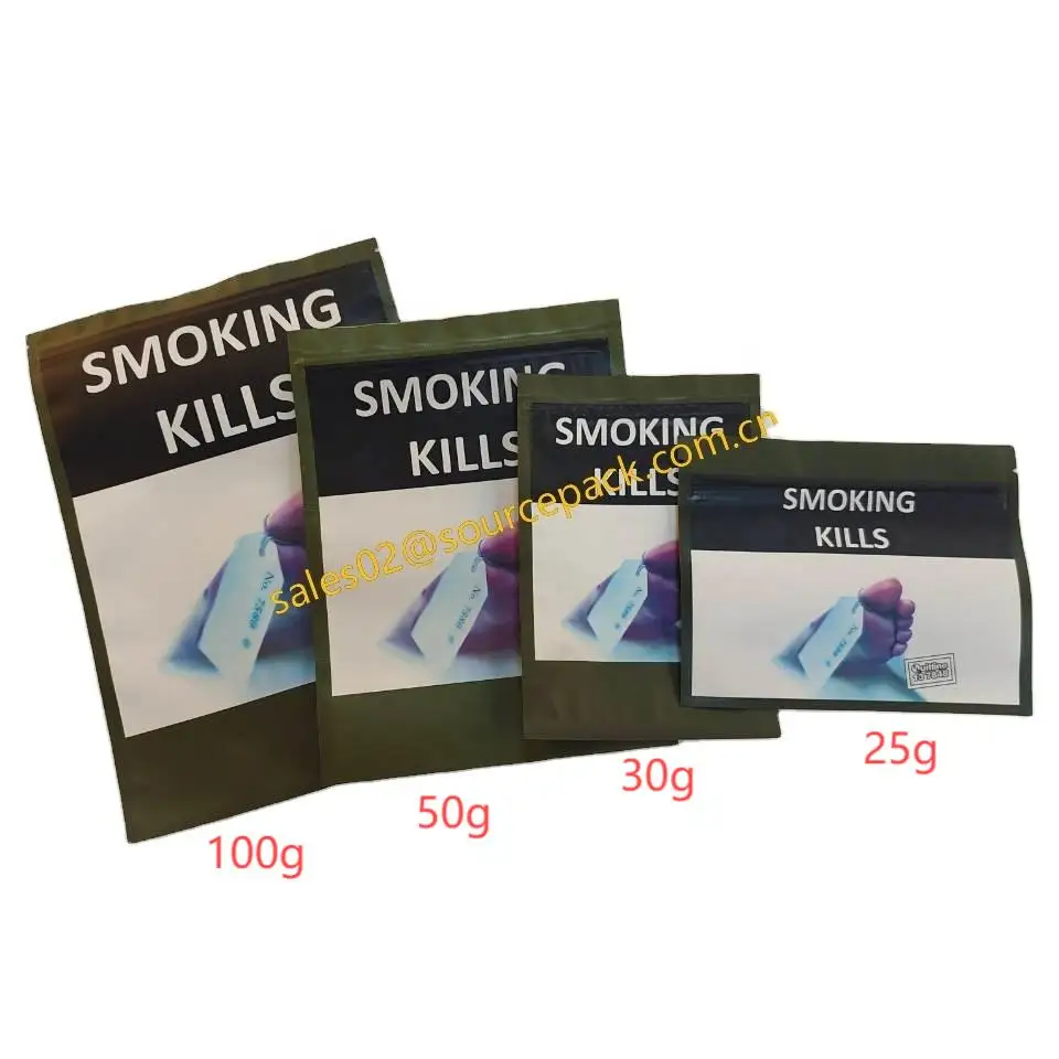 sizes of tobacco pouches 100g Printed Rolling Tobacco Pouch - Custom Smell Proof Zipper Bags for  Tobacco & Snacks