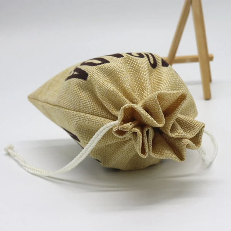 Custom Ecofriendly Small Linen Pouch Packaging Hemp Gift Bags
