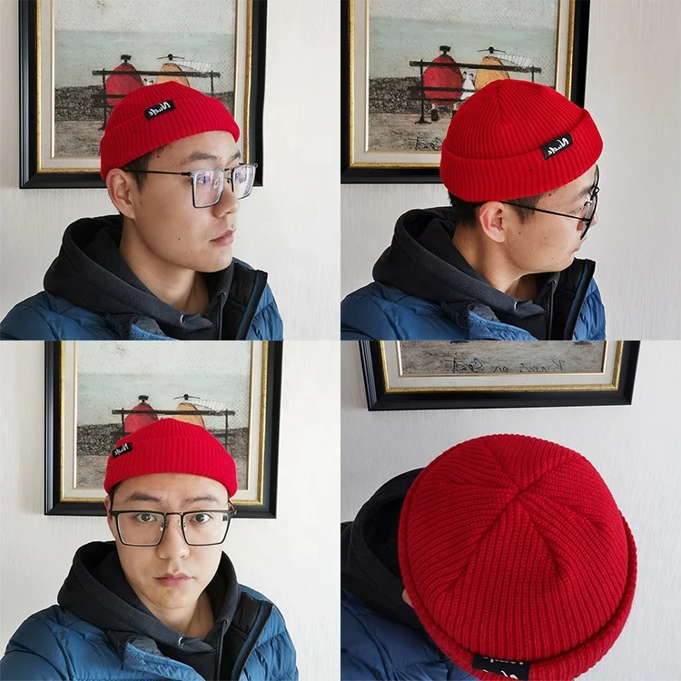 red mini fisherman beanie