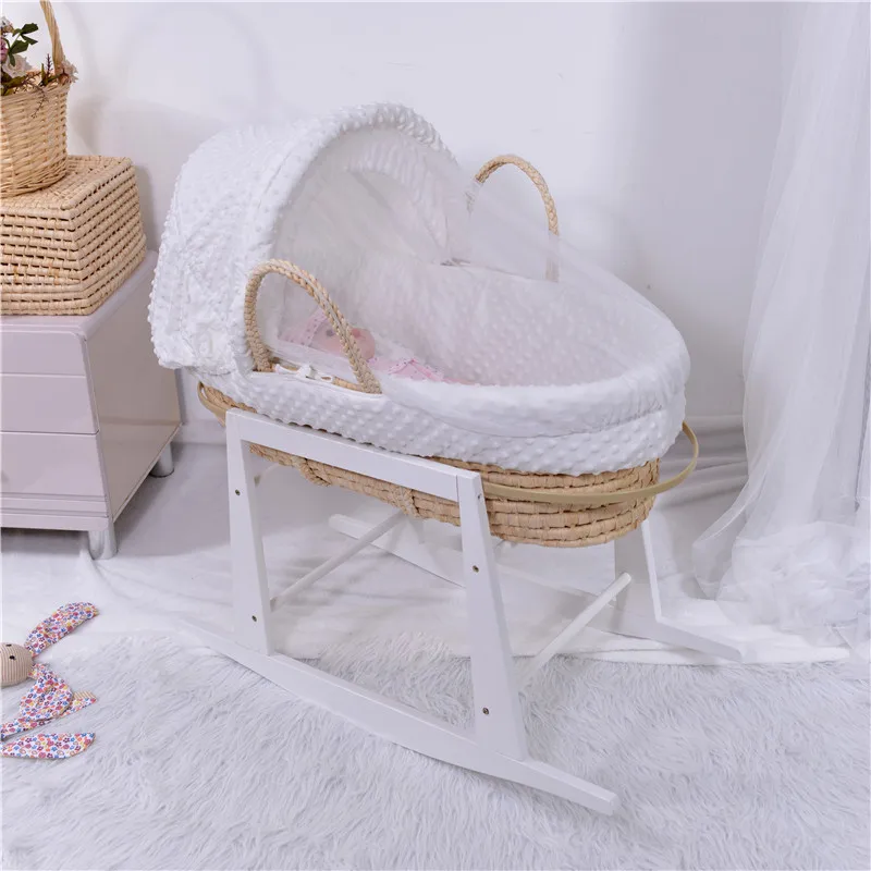 dolls moses basket with stand