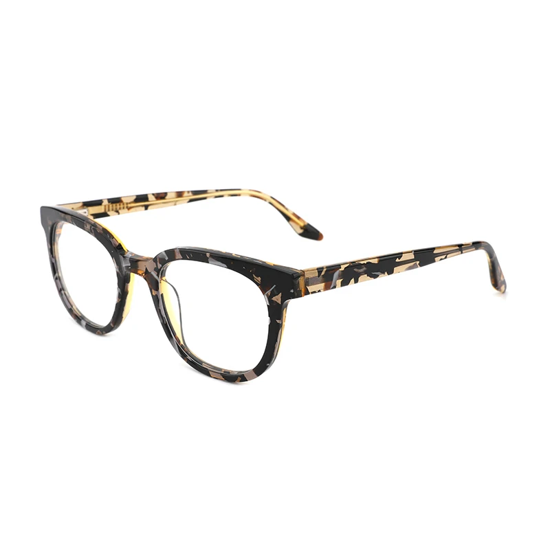 豪华复古复古古典紫色混合黑色圆形醋酸纤维眼镜架男