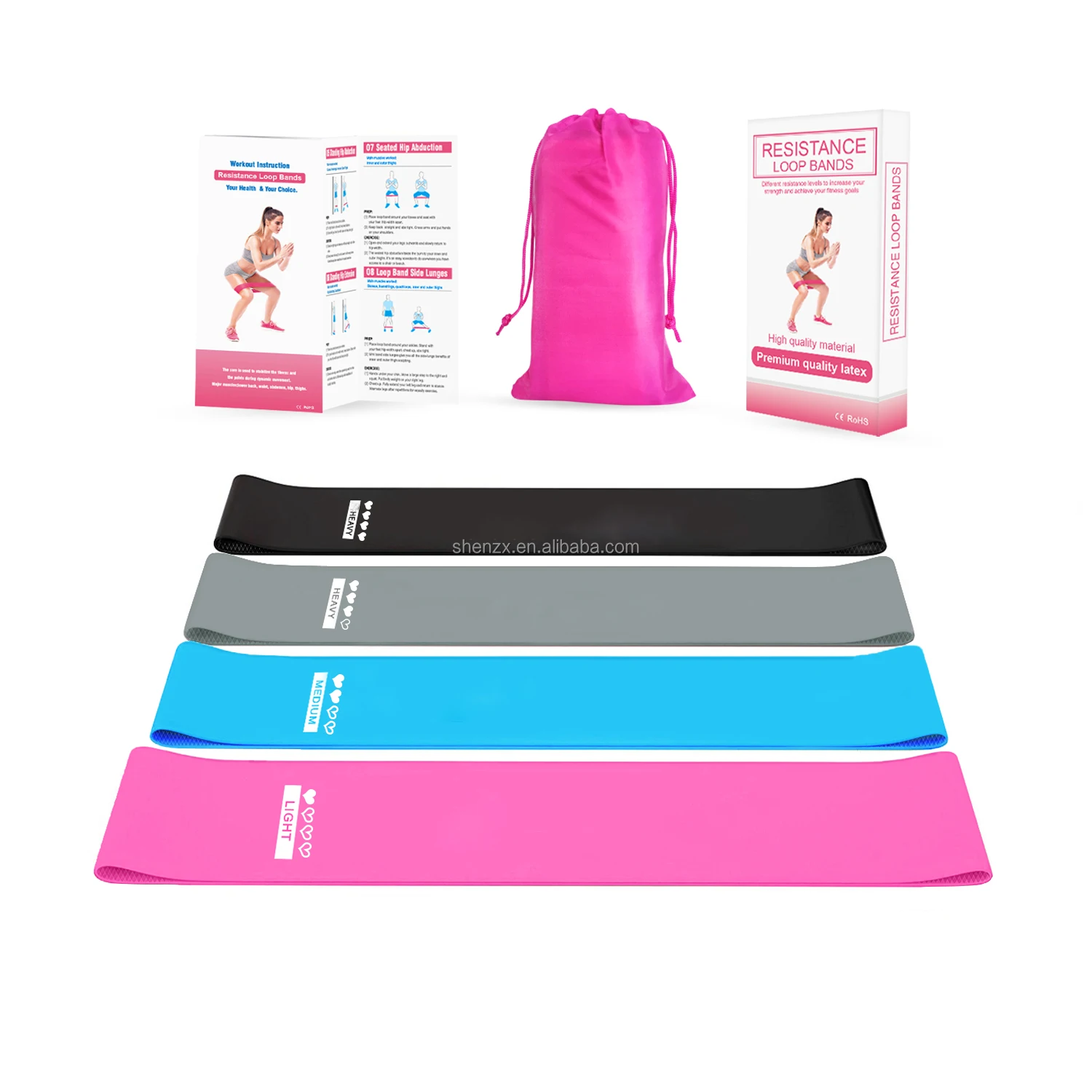 Toweter Latex Loop Resistance Bands Set – 4 Bands (Light To X-Heavy) For Training & Therapy - View #6