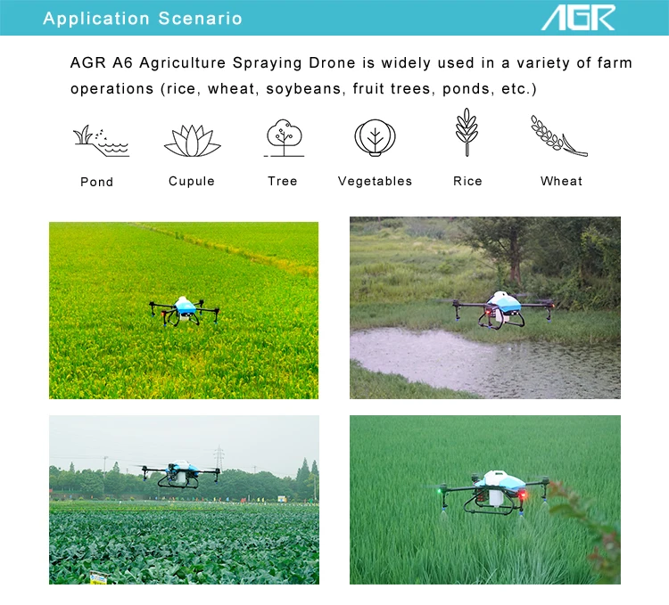 Efficiency cheap price durable RTK electric spraying agricultural drone for farm protection