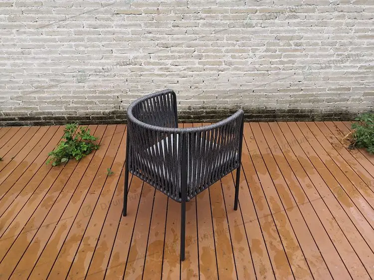 High Quality Garden Outdoor Furniture Modern Aluminum Rattan Dining Chair