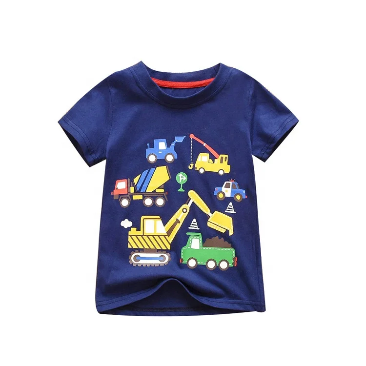 
New Cotton Kids T-Shirt Children Summer Short Sleeve T-Shirts for Boys Clothes Car Printed Baby T-Shirt Toddler Tops 1-6Y 
