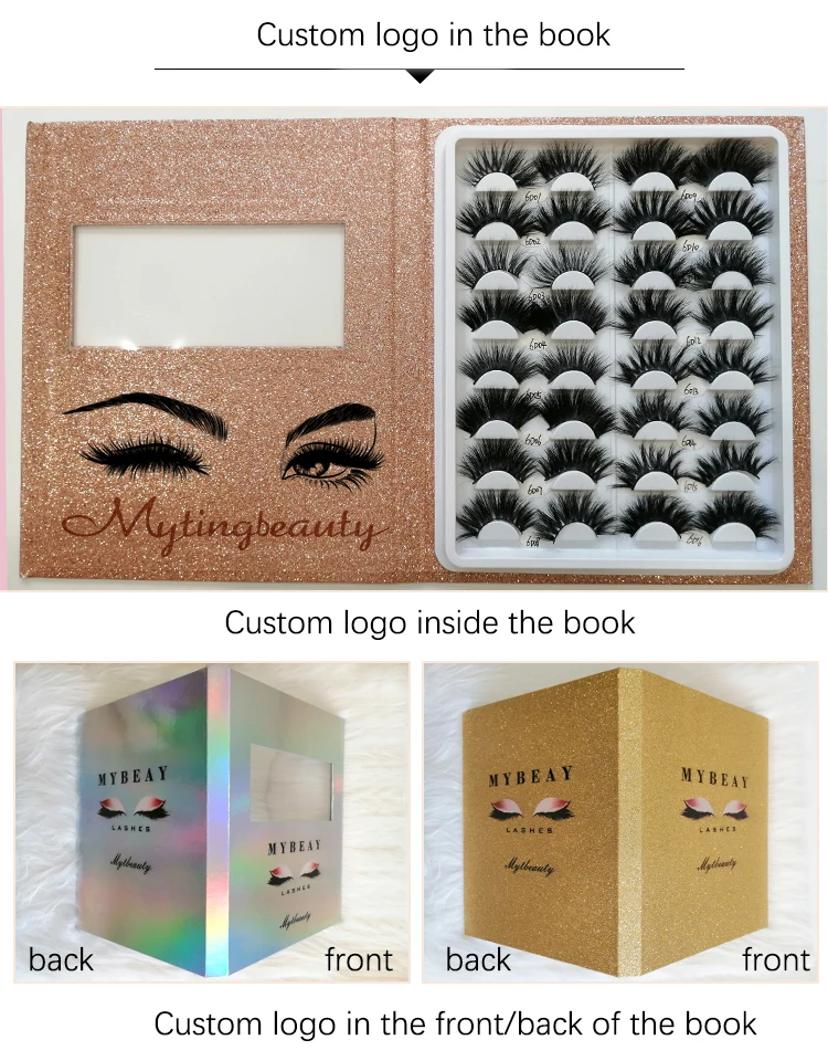 Muting Best Selling Wholesale Mink Lashes 16 Pair False Lash Book Custom Eyelash Book Packaging
