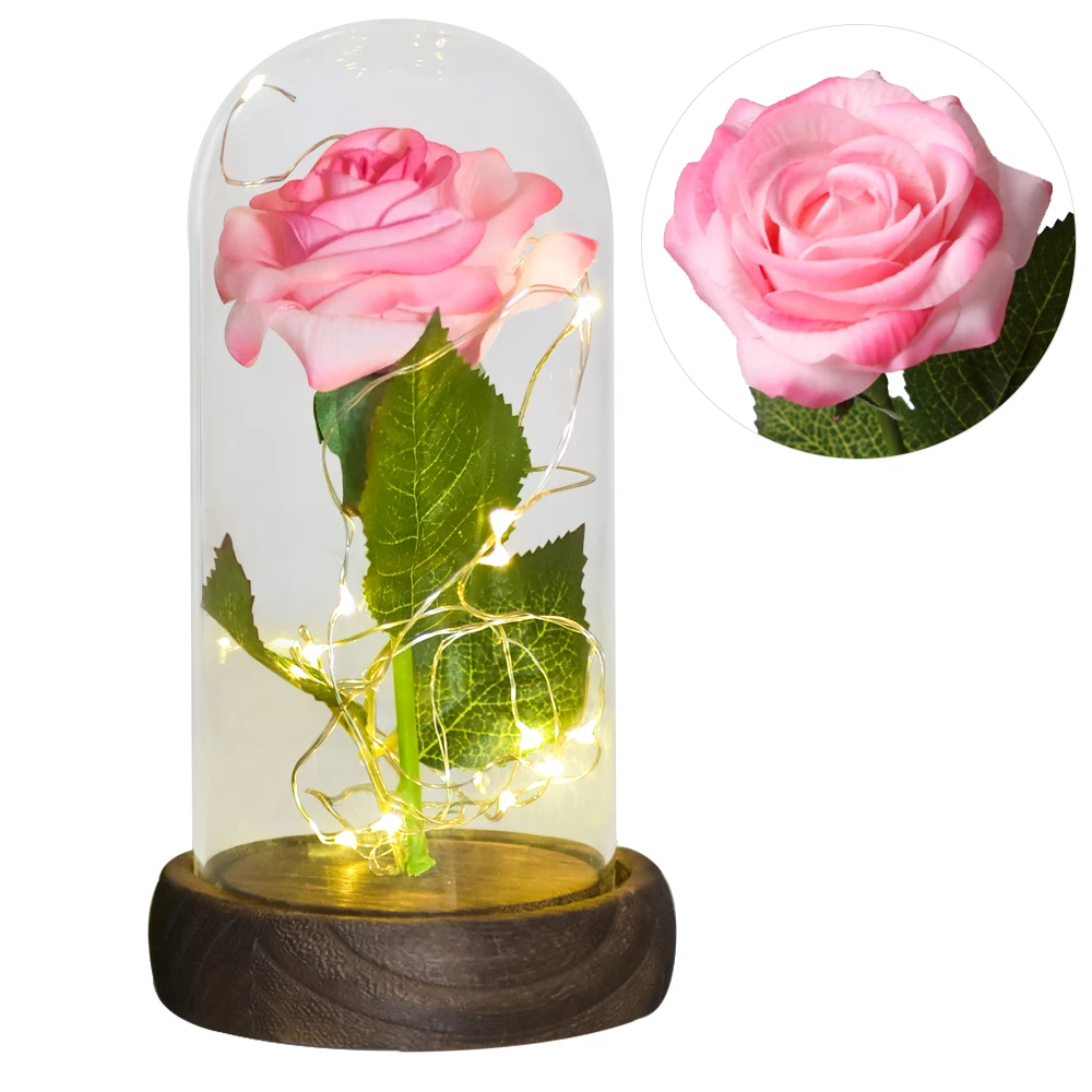 Rosa Eterna En Cúpula De Cristal Con Luz Led,Base De Madera,Regalos Para El  Día De La Madre - Buy Flor,Rosa De La Belleza,Regalos De Navidad Día De La  Madre Product on Alibaba.com