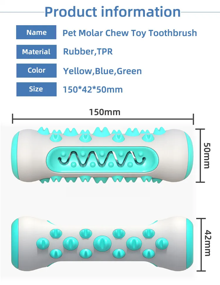 Brushing Teeth Cleaning Rubber Puppy Pet Chew Toys Dog Toothbrush Stick