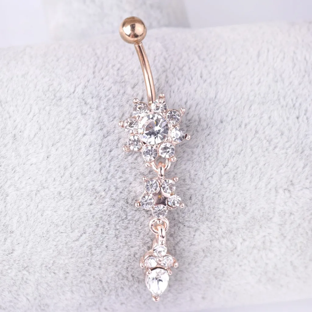Hot Sale Dangle Belly Button Rings For Women Girls 316l Stainless Steel