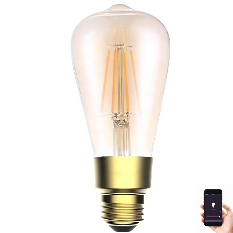 Smart Wi-Fi Vintage Edison Style Dimmable 60W Equivalent LED Bulb Compatible with Amazon Alexa Google Assistant