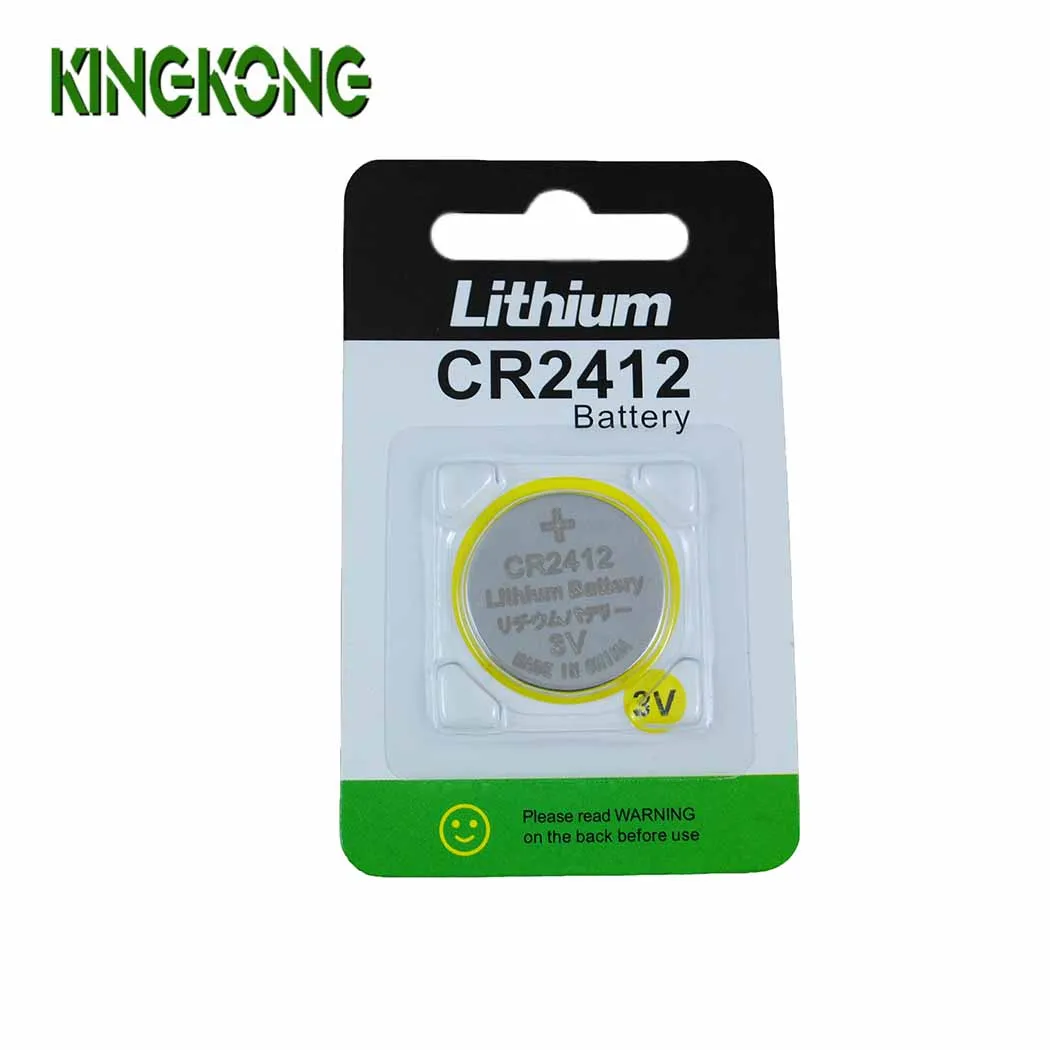 Hot selling New Product Kingkong CR2412 100mAh 3.0v lithium LiMno2 button cell battery with taps/ wire /connecter