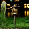 Solpex Solar Pathway Lights Outdoor, Glass and Bronze Finished, 2 Bright LEDs per Light, Easy No Wire Installation, Waterproof