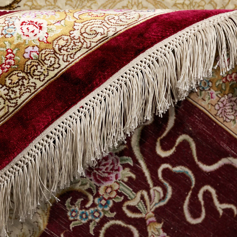 New 10x10 Feet Persian Purple Hand Knotted Silk 100 Handmade Rug And