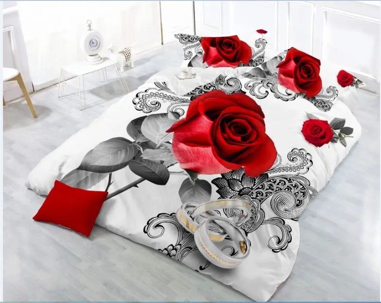 Постельное белье белое с розами