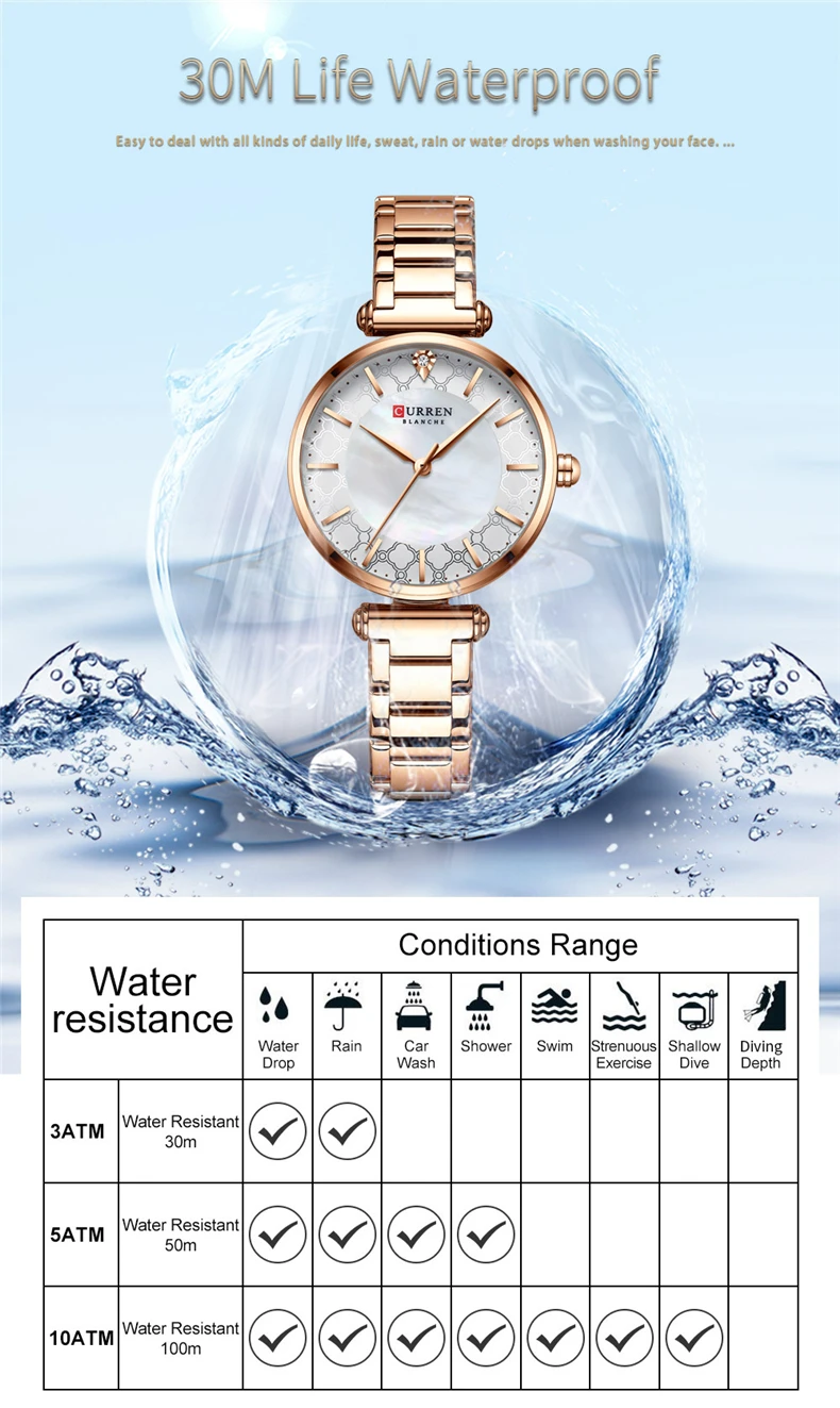 Watches for Women Luxury Brand CURREN 9072 Elegant Thin Quartz Wristwatch with Stainless Steel Simple Female Clock