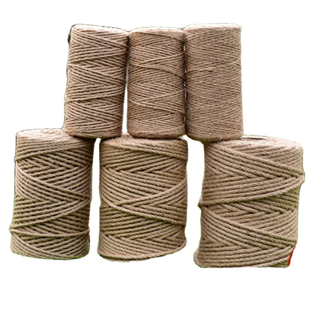 3strands pure jute rope twisted cord braided with great price