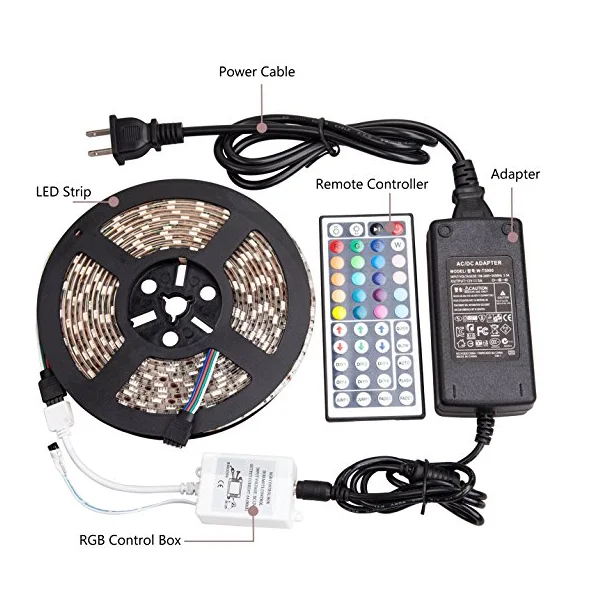 Led Light Source LED Strip IP67 Waterproof RGB 16.4FT 5M Indoor High Density DIY Rope Lights SMD 505 Bluetooth Remote Controller