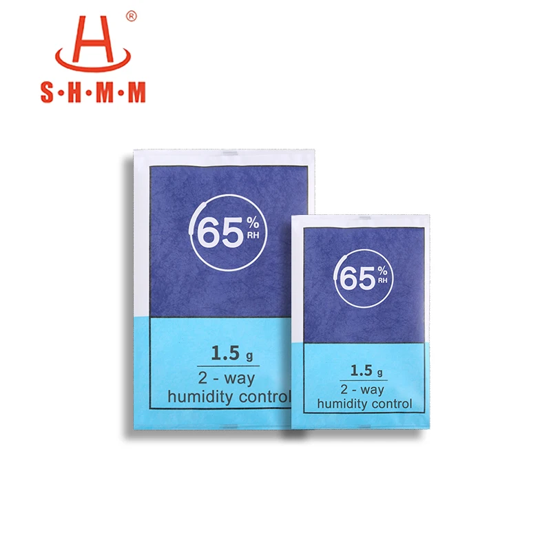 
RH65% 1.5g two 2-way fiber humidity control pack bag paper sheet piece card moisture stabilizer for cigar cigarette tobacco 