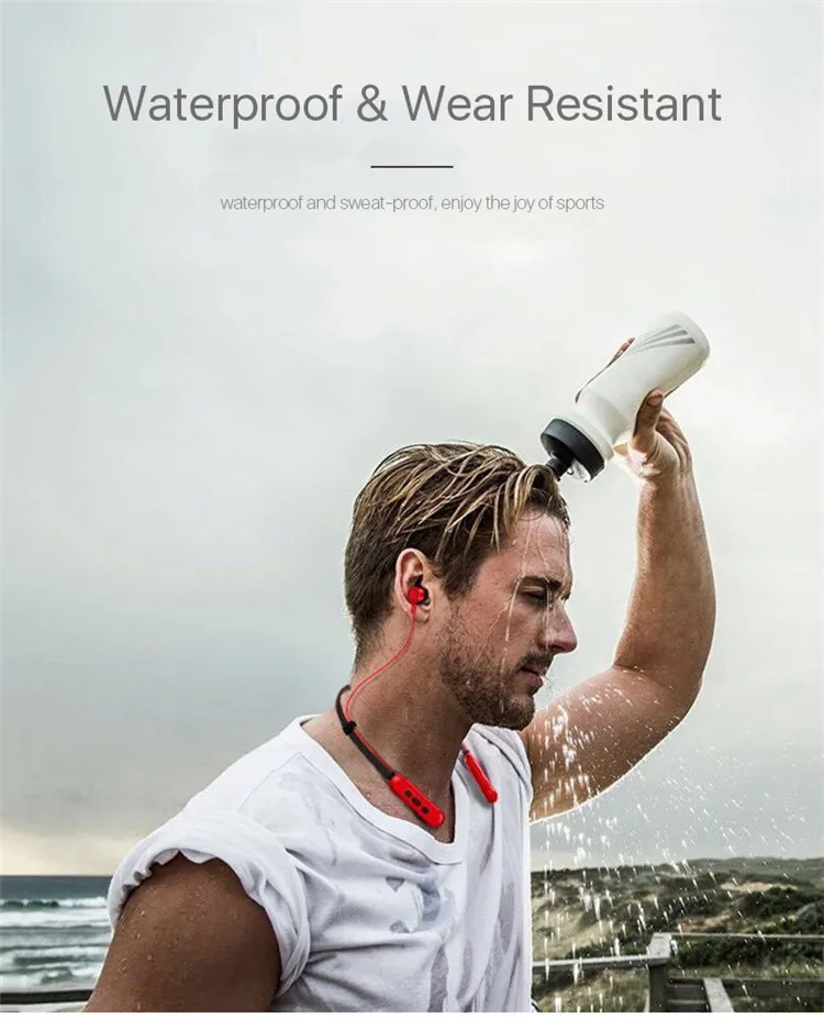 Waterproof Sport Neckband Bluetooths headphone Mini wireless Magnetic Earphone Wireless M9 - ANKUX.COM