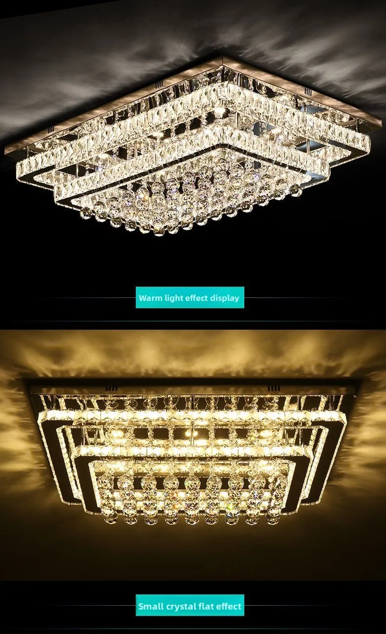 product luxury metal square crystal ceiling light elegant pendant lamp for home  hotel lobby chic home chandelier  pendant lights-11