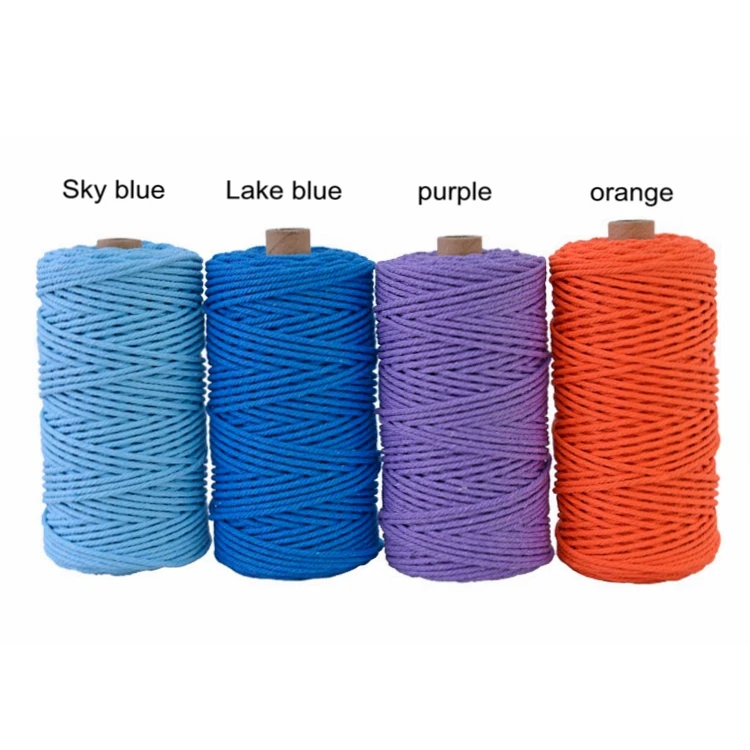 
wholesale eco friendly 3mm 4mm macrame cord cotton rope 