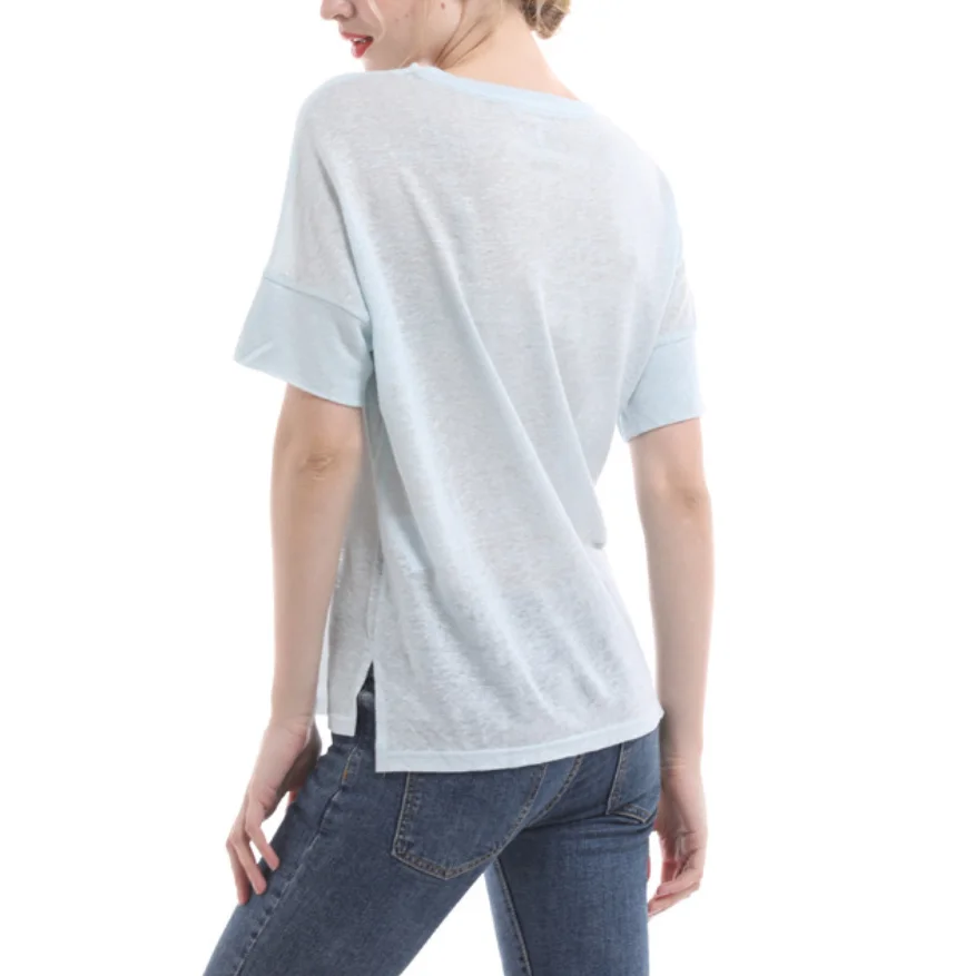 black linen t shirt women's