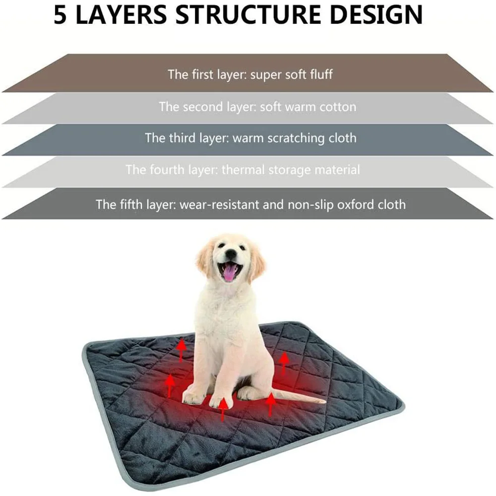 Thermal Mat Brown Self Warming Pet Heated Hot Pad For Pets For Cat And