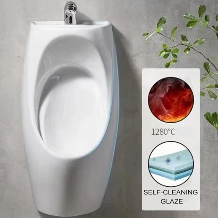 Bathroom Ceramic Wall Hung Public Urinal For Man Toilet With Wash Basin