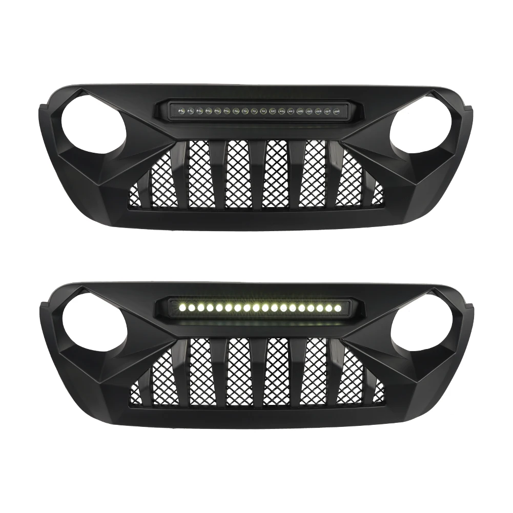 Front grill with spotlight for jeep wrangler JL details