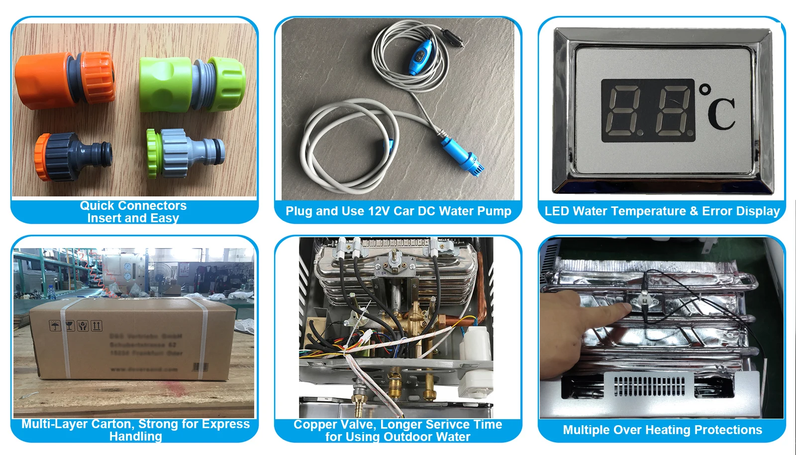 Zhongshan Spares Outdoor Tankless Macrogasheaterwater Natural Gas
