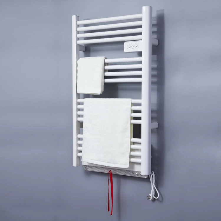 White Wall Mounted Heated Towel Rail Bathroom Warmer Towel Rack ...