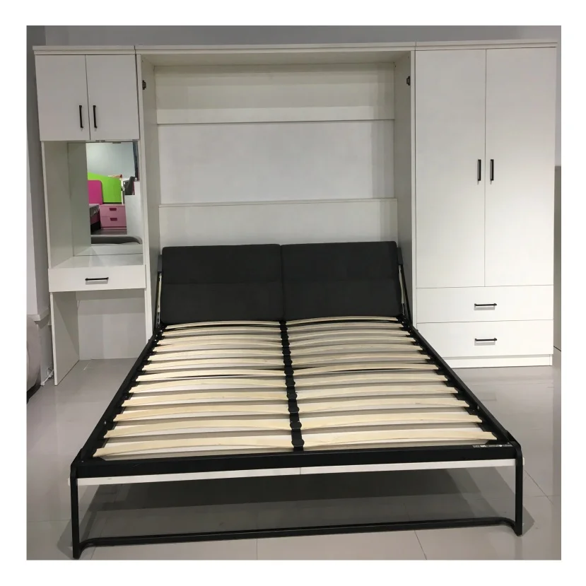 Custom Atwb001b1.2 Wooden Single Bed Wall Mounted Bed Wall Bed Unit