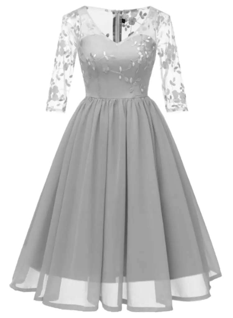 2019 New Arrivals Half Sleeve V-Neck Applique A-Line Prom Dress Bridal Wear