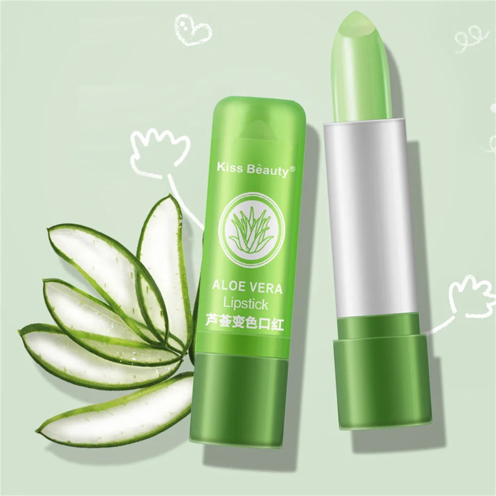 Kiss Beauty Long Lasting Aloe Vera Gel Lipstick Lip Balm Wholesale Cosmetic  Makeup Private Label Magic Color Changing Lipstick