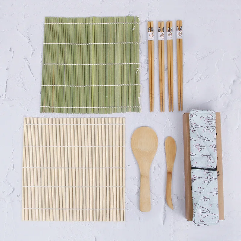High quality Healthy Handmade Bamboo Sushi Tool Sushi Mat With Fancy Bag Professional Maker Sushi Kit