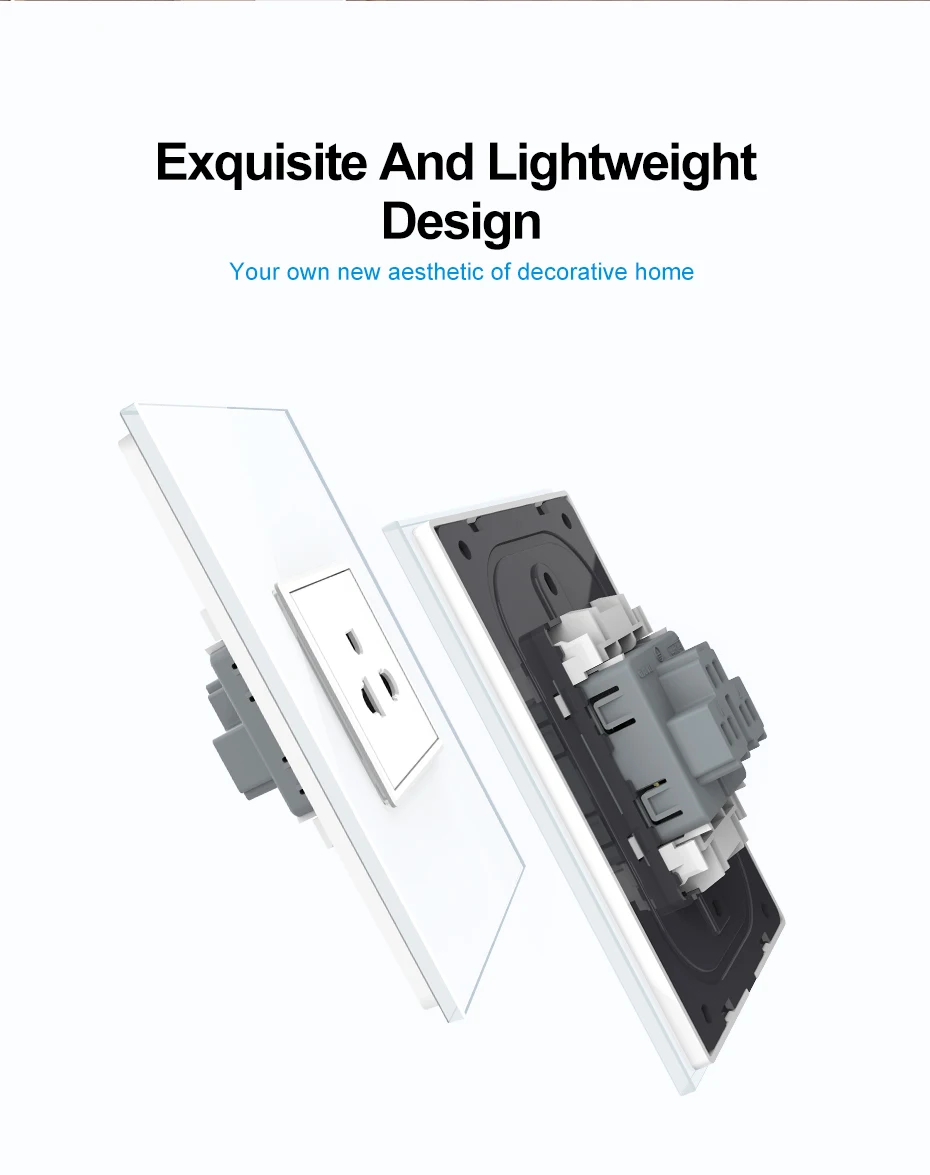 smart light switch zigbee with 10A brazil power socket - ANKUX.COM
