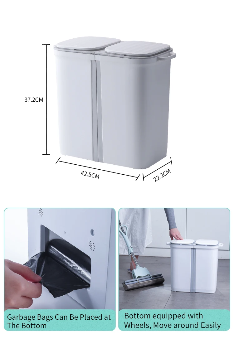 Creative Design Magnetic Wet Dry Separation Hanging Trash Can With ...