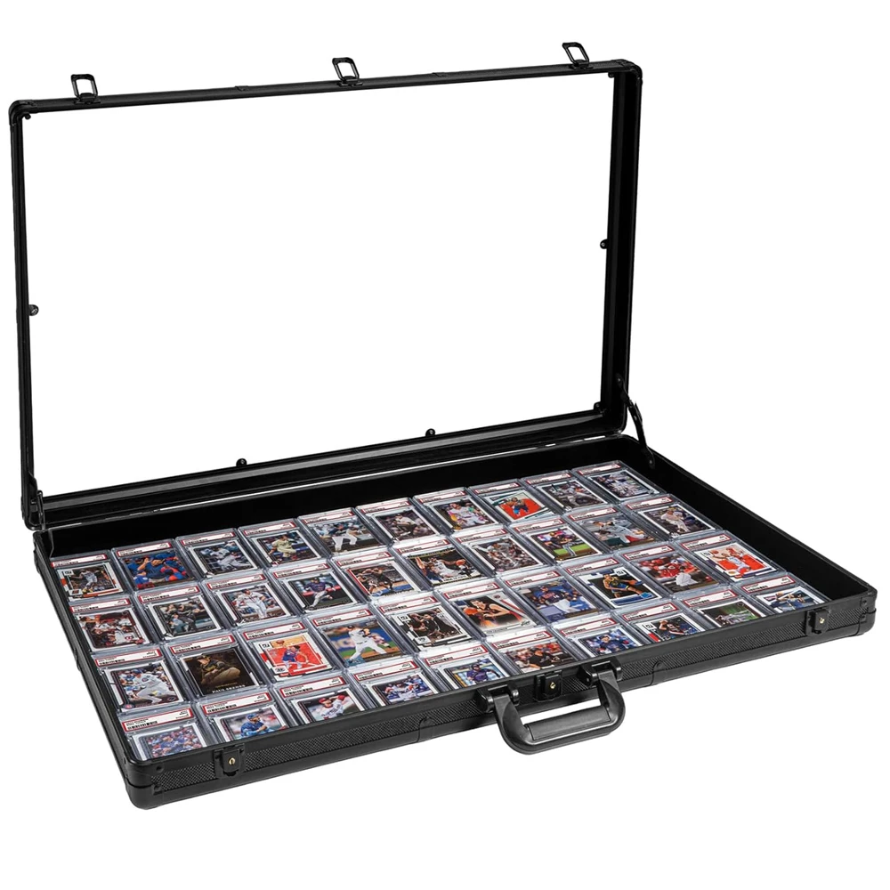 sports card trade show display case Amazon.com: 34 in X 22 in Silver Card Show Display Case Large Aluminum, Trading  Card Display Case Suitable for Sports Card/TCG/Jewelry Collection, 1-Year  Coverage : Sports & Outdoors