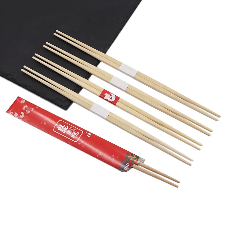 
Disposable Engraved Custom Logo Personalized Korean Sushi Paper Sleeves Cover Bamboo Chopstick 