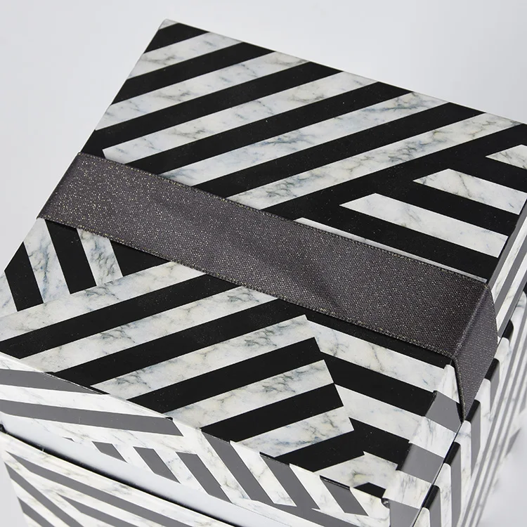 Fashion Design Custom Logo Gift Packing Zebra Pattern Big Size Paper Box