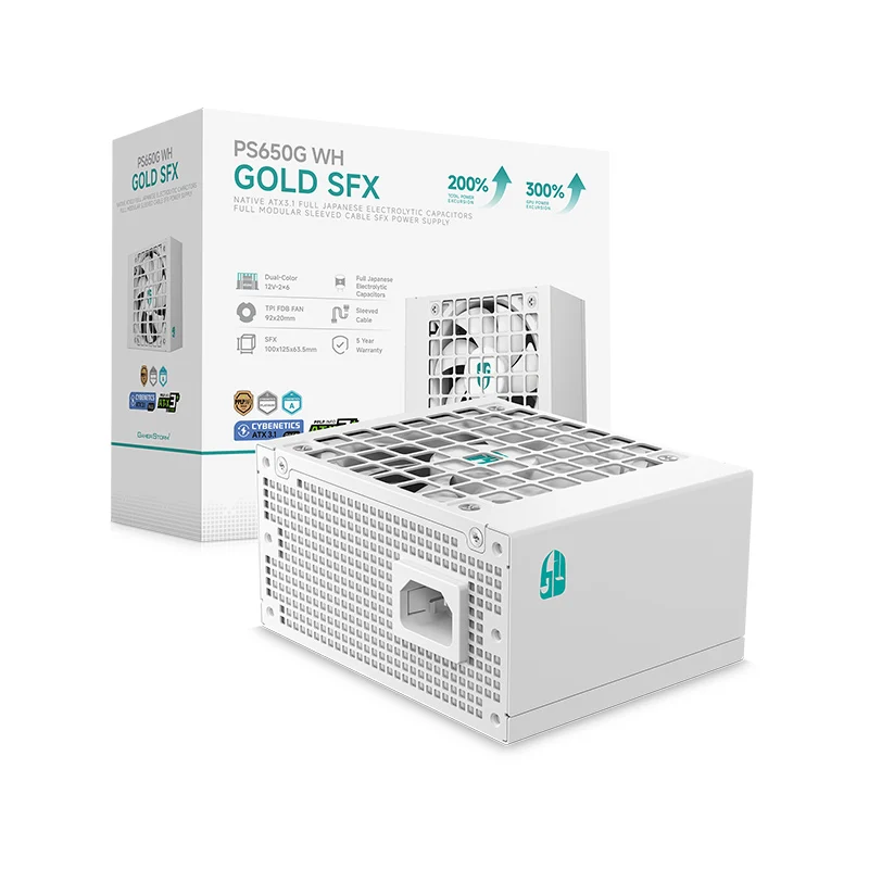 DeepCool PS650G WH SFX 650W ATX3.1 ホワイト New Arrival Deepcool PS650G BLACK&WHITE SFX Gold Fully Modular PSU