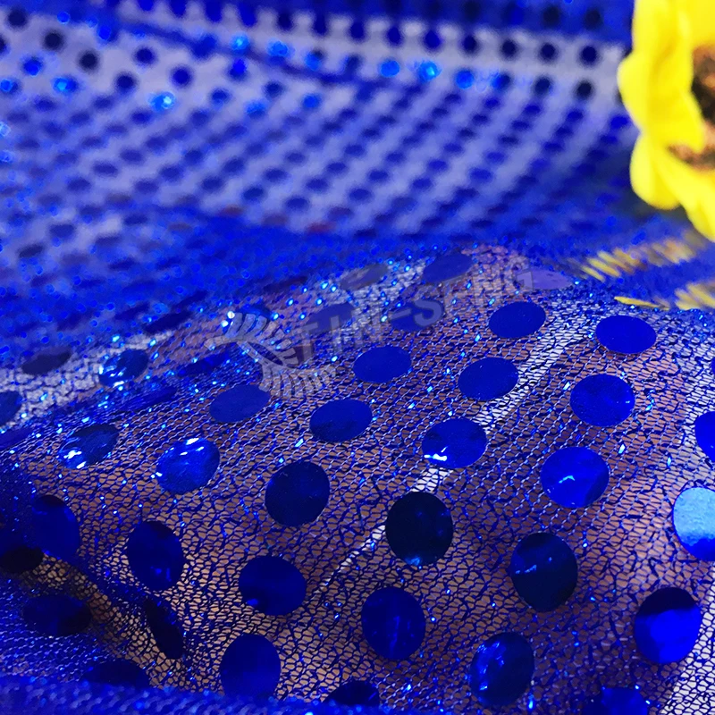 Royal Blue Polka Dot 6mm Sequin Fabric For Home Decoration - Buy 6mm ...