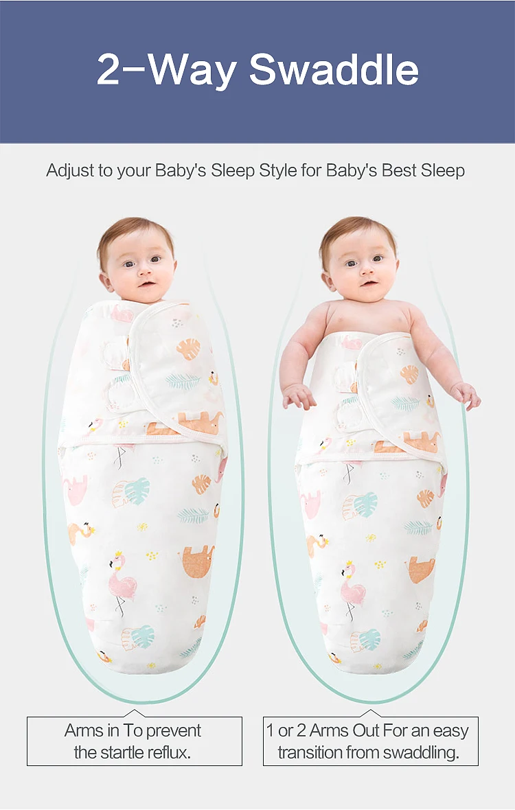 Extremely Soft 06 Months Newborns Adjustable Sack Muslin Swaddle