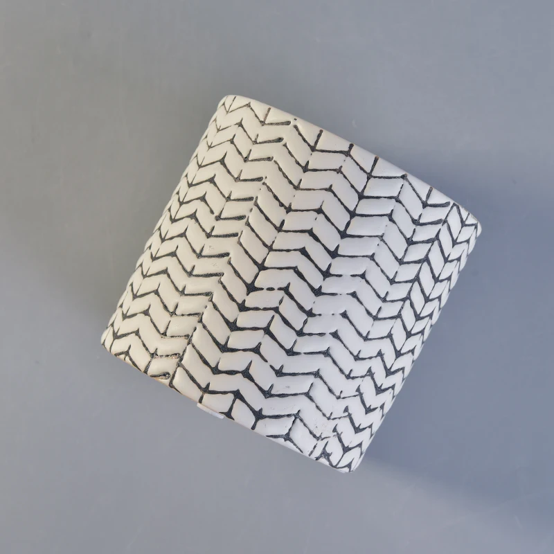 Weave Pattern Ceramic Candle Jars