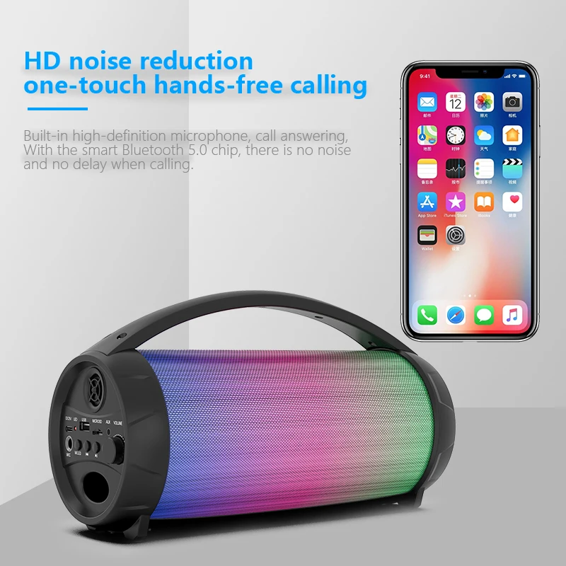 Wireless Bluetooth Speaker Outdoor Portable Bazooka Speakers LED Light Audio Party Player Subwoofer Boombox Bocinas Bluetooth - ANKUX Tech Co., Ltd