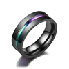 European and American fashion new ring high-grade elegant black slotted room colorful men's domineering ring