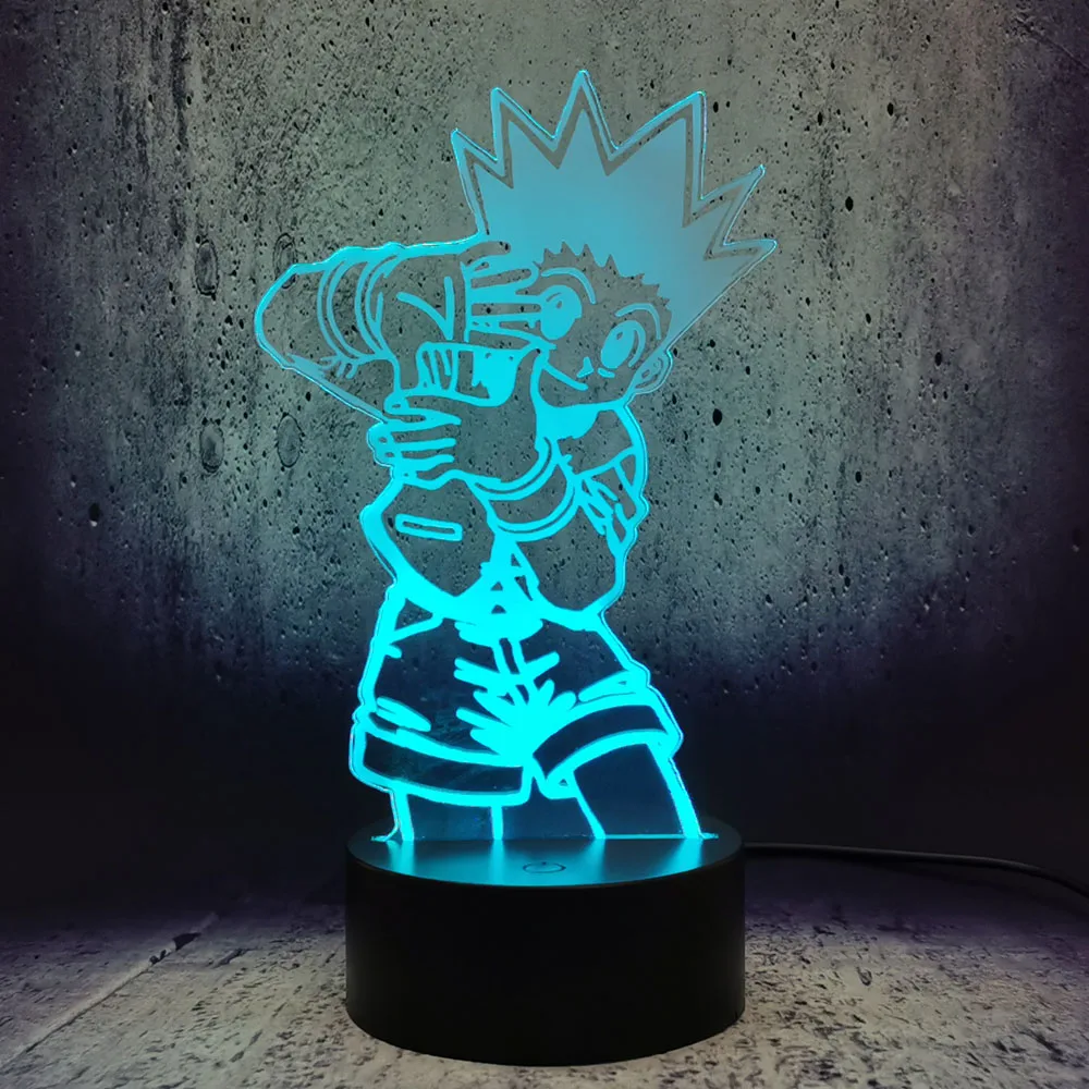 hunter x hunter va a casa decoracion de la cama mesa de luz lamparas anime lampara sensor de movimiento de luz inteligente tactil usb 3d led de luz de