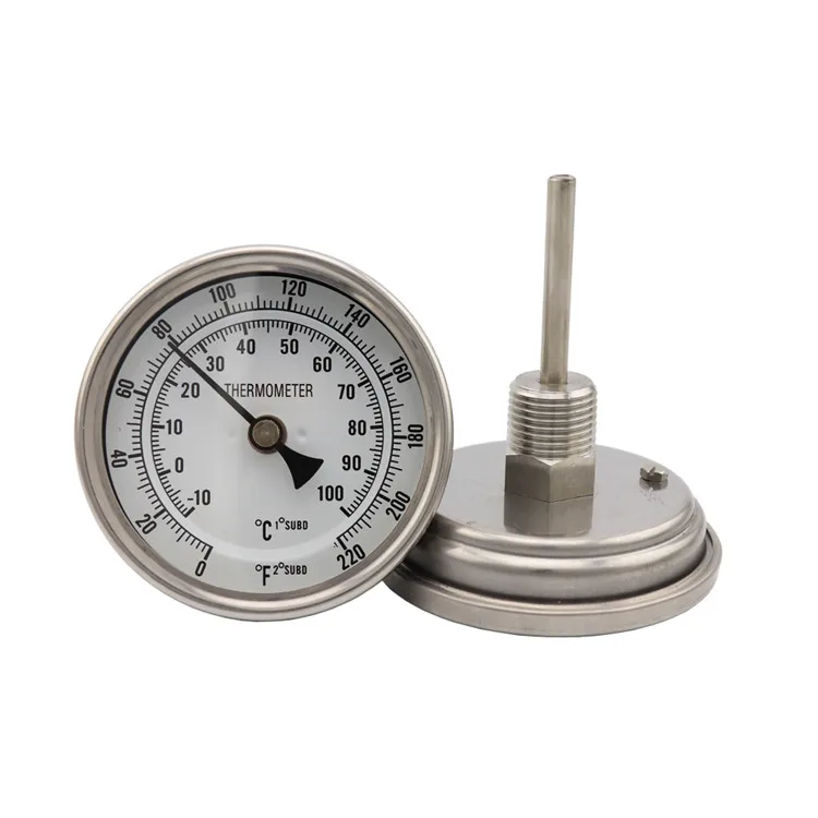 Stainless Boiler Dial Thermometer Bimetal With 1/2