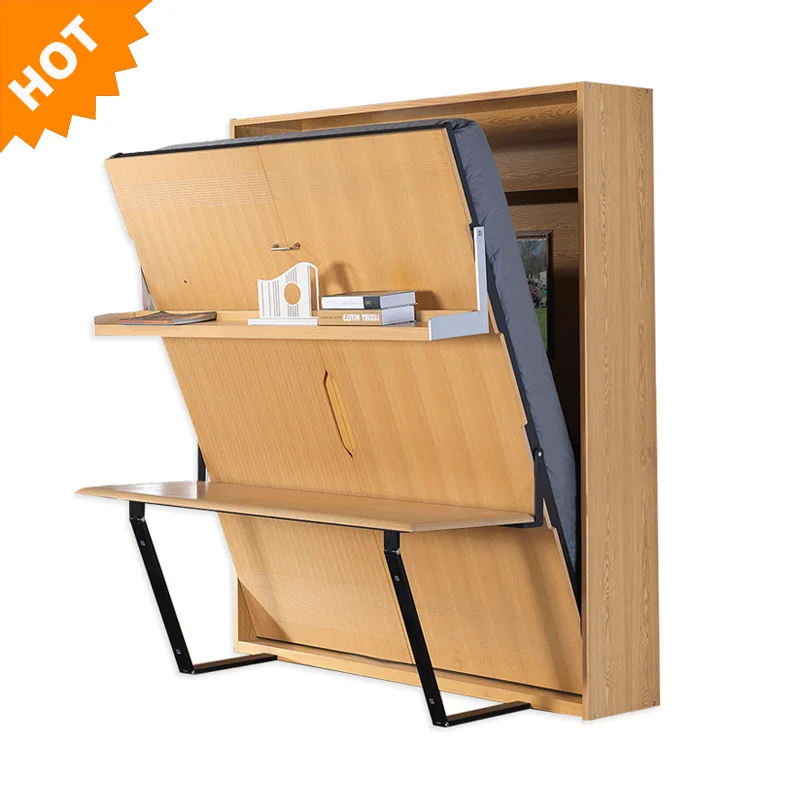 Murphy Bed With Desk Multifunction Vertical Folding Wall Beds Wood ...