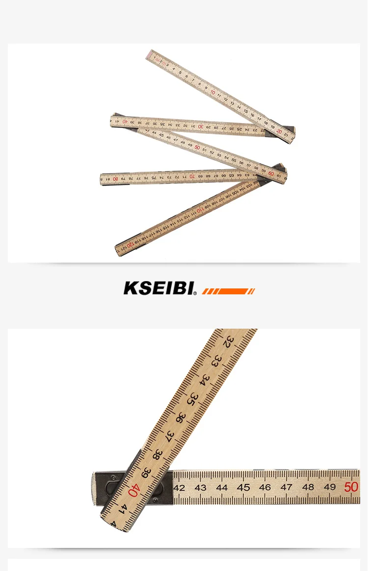 Kseibi Extra Long Wooden Folding Ruler Measuring Tool For Carpenter ...